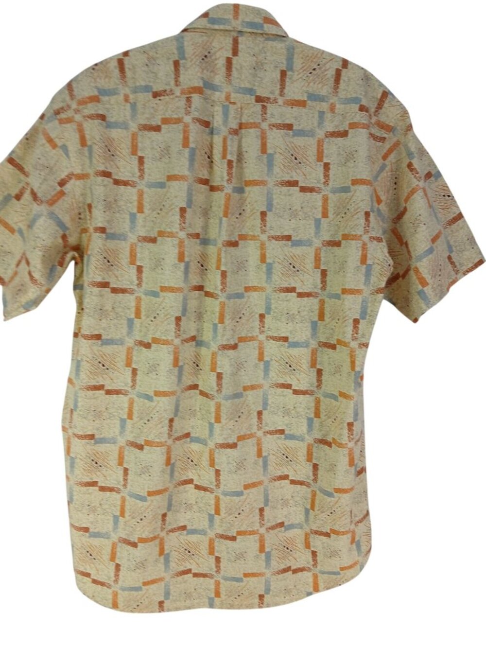 Vintage Andrew Brown Mens Short Sleeve Button Shirt Abstract Print Size L Logo - Picture 9 of 15